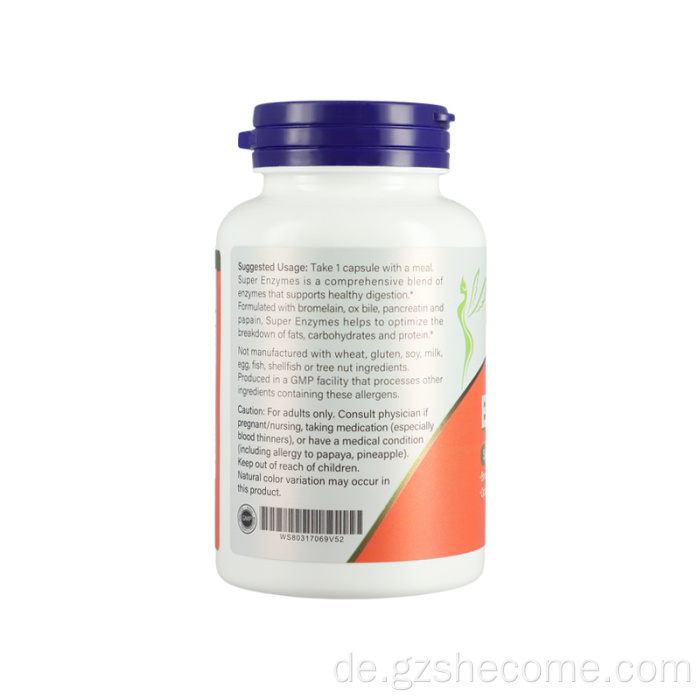 Enzyme ergänzen 180 Kapseln, die gesunde Verdauung unterstützen